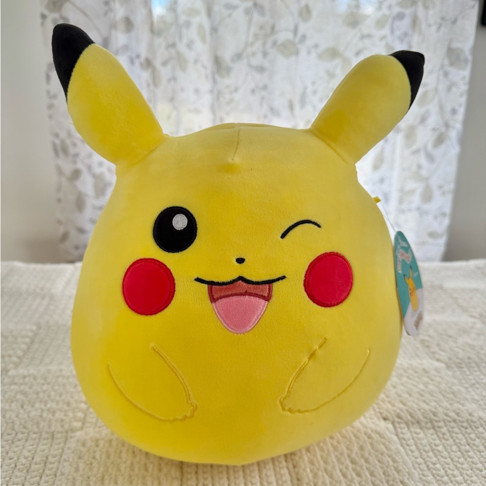 Squishmallow Pokemon Winking Pikachu Plush New With Tags 12”